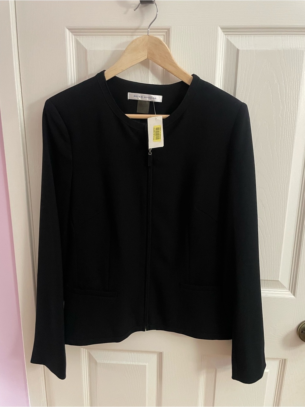 Peter Nygard Black Zip-Front Women's Blazer